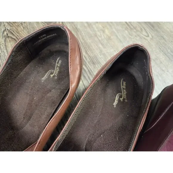 Easy Street Comfort Wear Wedge Heels Dark Red Brown Dress Shoes Size 10 - 2 Pair - Picture 2 of 10